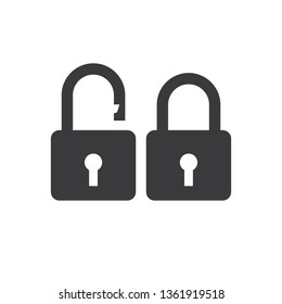 Lock Icon in flat styles is isolated on white background. Sign, symbol for the web. Vector Illustrations EPS 10