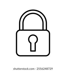 lock icon Flat symbol set outline
