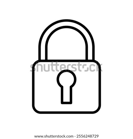 lock icon Flat symbol set outline