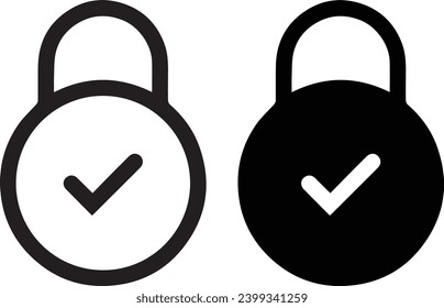 Lock icon flat vector and symbols design
