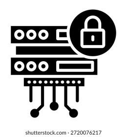 Ilustración vectorial de diseño de glifo de icono de bloqueo