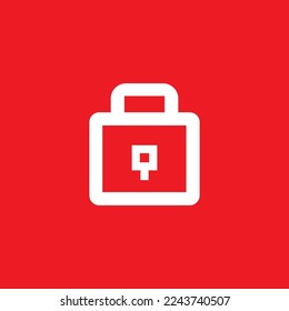 Lock icon, graphic resource template, vector illustration.
