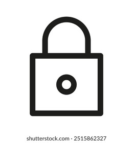 Lock icon graphic. Secure padlock symbol. Privacy protection emblem. Vector lock outline.