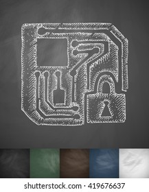 lock icon. Hand drawn vector illustration