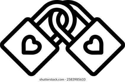 lock icon illustration design with outline, this is not made from any AI generation