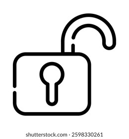 Lock icon illustration in line style. Perfect for website mobile app presentation. Suitable for any user interface and user experience