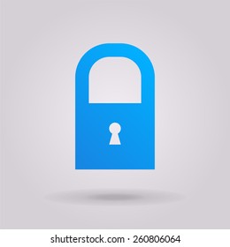 Lock icon. The illustration on gray background
