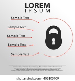 lock icon. infographics template