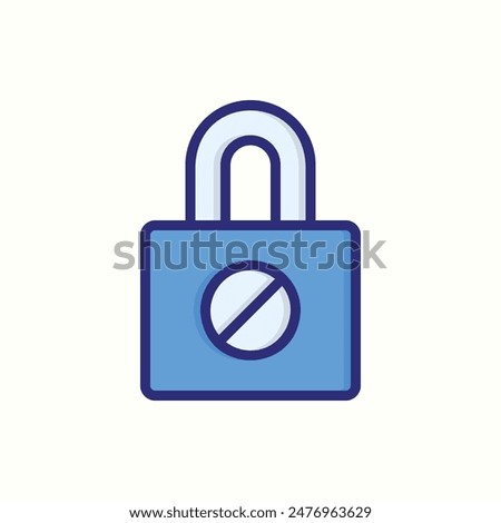 lock icon, isolated blue ui icon