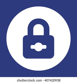 Lock  icon,  isolated. Flat  design.