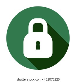 Lock   icon,  isolated. Flat  design.