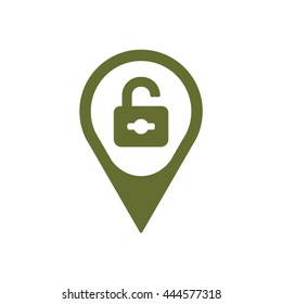 Lock    icon,  isolated. Flat  design.