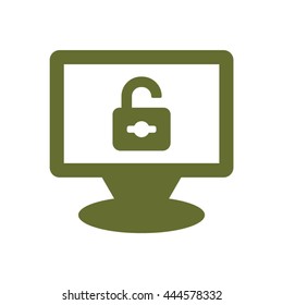 Lock    icon,  isolated. Flat  design.