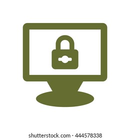 Lock    icon,  isolated. Flat  design.