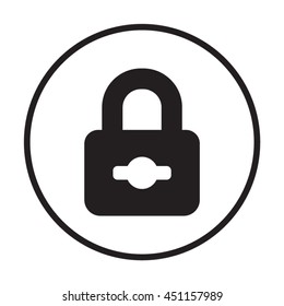 Lock   icon,  isolated. Flat  design.