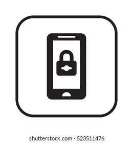 Lock   icon, isolated. Flat  design. 