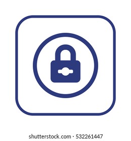 Lock   icon, isolated. Flat  design. 