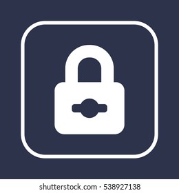 Lock  icon, isolated. Flat  design. 