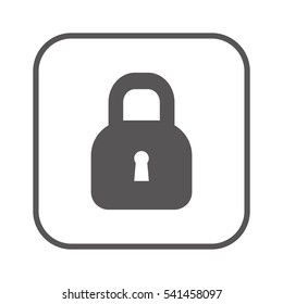  lock    icon,  isolated. Flat  design.