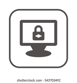 Lock   icon, isolated. Flat  design. 