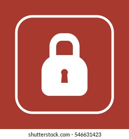  lock    icon,  isolated. Flat  design.
