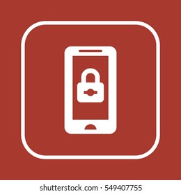 Lock   icon, isolated. Flat  design. 