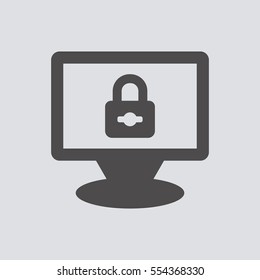 Lock   icon, isolated. Flat  design. 
