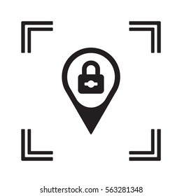 Lock   icon, isolated. Flat  design. 