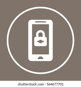 Lock   icon, isolated. Flat  design. 