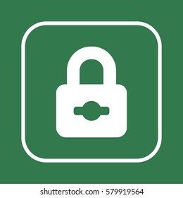 Lock  icon, isolated. Flat  design. 
