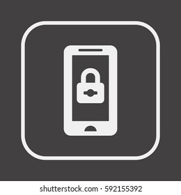 Lock   icon, isolated. Flat  design. 