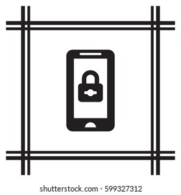 Lock   icon, isolated. Flat  design. 