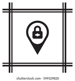 Lock   icon, isolated. Flat  design. 