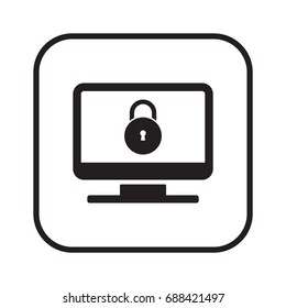 Lock  icon, isolated. Flat  design. 