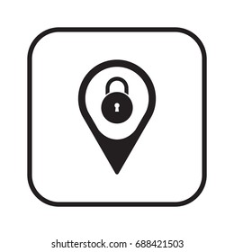 Lock  icon, isolated. Flat  design. 