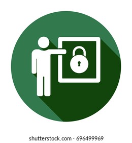 Lock  icon, isolated. Flat  design. 