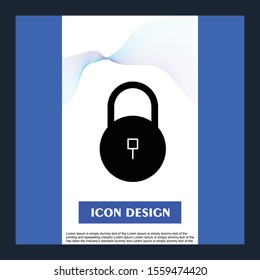 Lock icon isolated on abstract background
