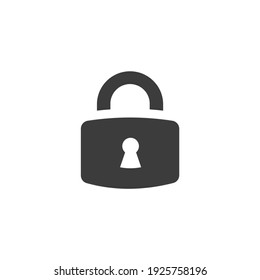 Lock Icon Isolated on Black and White Vector Graphic