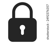 Lock icon isolated on white background