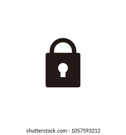 Lock icon isolated on white background