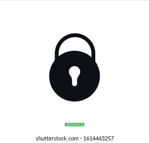 Lock icon isolated on white. Vector illustration