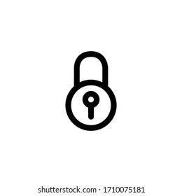 Lock Icon, isolated on white. User Interface Outline Icon.

