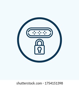 icono de bloqueo aislado en fondo blanco de la barra de pestañas y la colección de configuraciones. icono de bloqueo moda y símbolo de bloqueo moderno para logotipo, web, aplicación