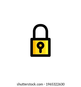 Lock Icon, isolated on white. User Interface Outline Icon.
