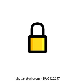 Lock Icon, isolated on white. User Interface Outline Icon.
