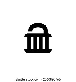 Icono de bloqueo aislado en fondo blanco
