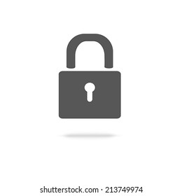  Lock icon isolated on a white background. Vector illustration