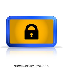 Lock icon. Isolated on white background. Specular reflection. Made vector illustration