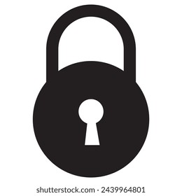 icono de candado aislado sobre fondo blanco. Símbolo de seguridad plano. Ilustración vectorial.