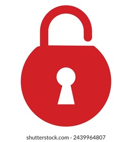 lock icon isolated on white background. Flat security symbol. Vector illustration.